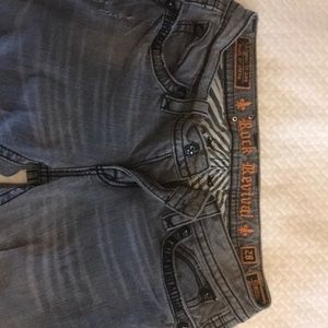 Rock revivals size 28 straight leg grey/black